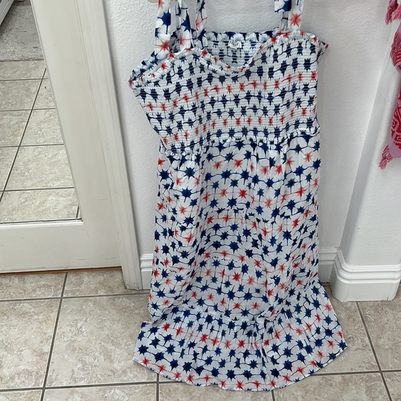 NEW J. Crew Red & White Smocked Maxi Dress - Picture 2 of 9